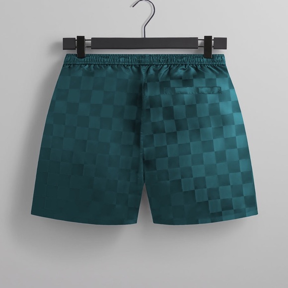 Kith Checkered Satin Collins Short in Chronicle Men’s Size Large Summer 2024. - Picture 2 of 8